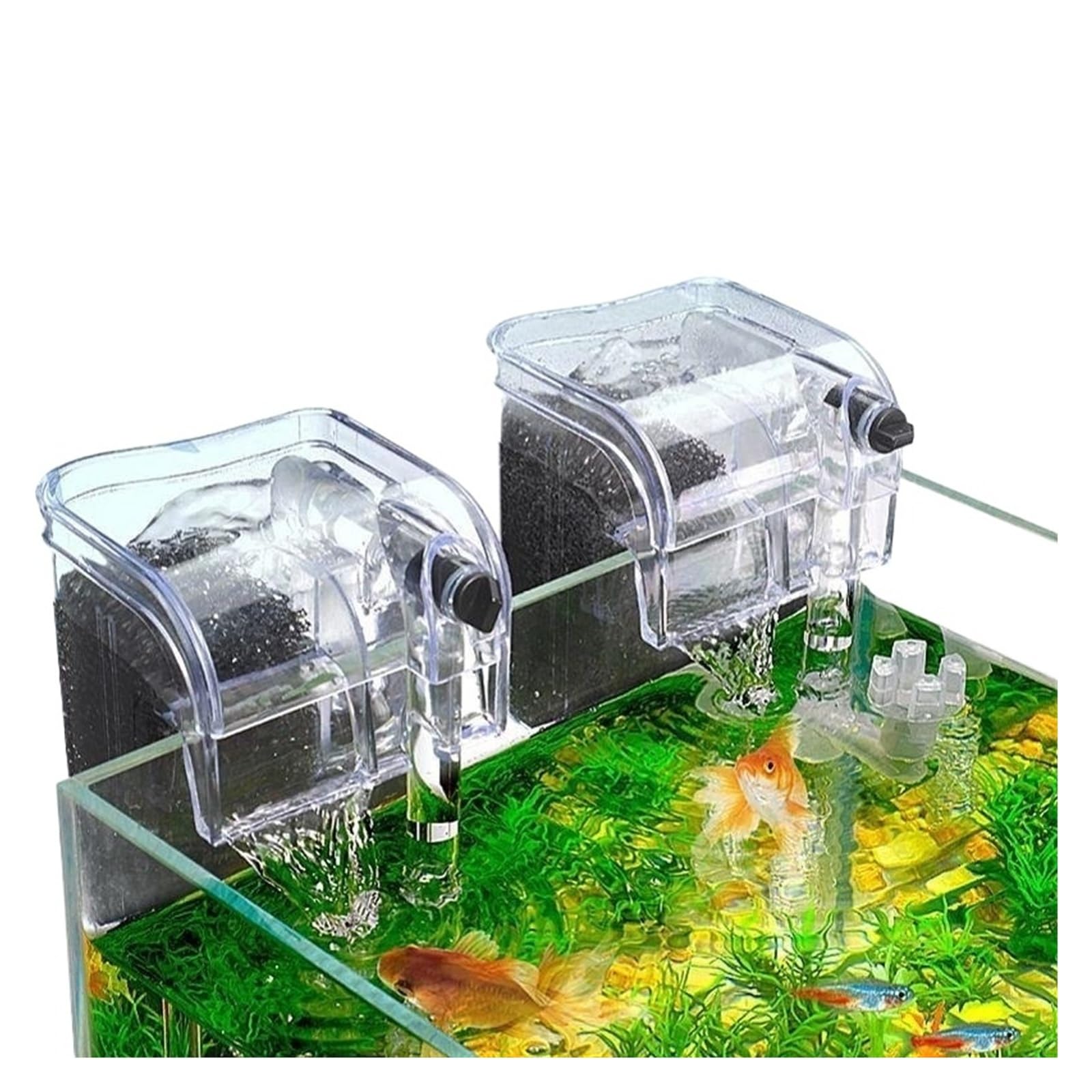 3-in-1-Aquariumfilter, geräuschlos, Externe Wasserpumpe, Hang-On-Filter, Wasserfall-Belüftungspumpe, Aquarium-Zirkulationsgerät, Sauerstoff(Foundation 220v)