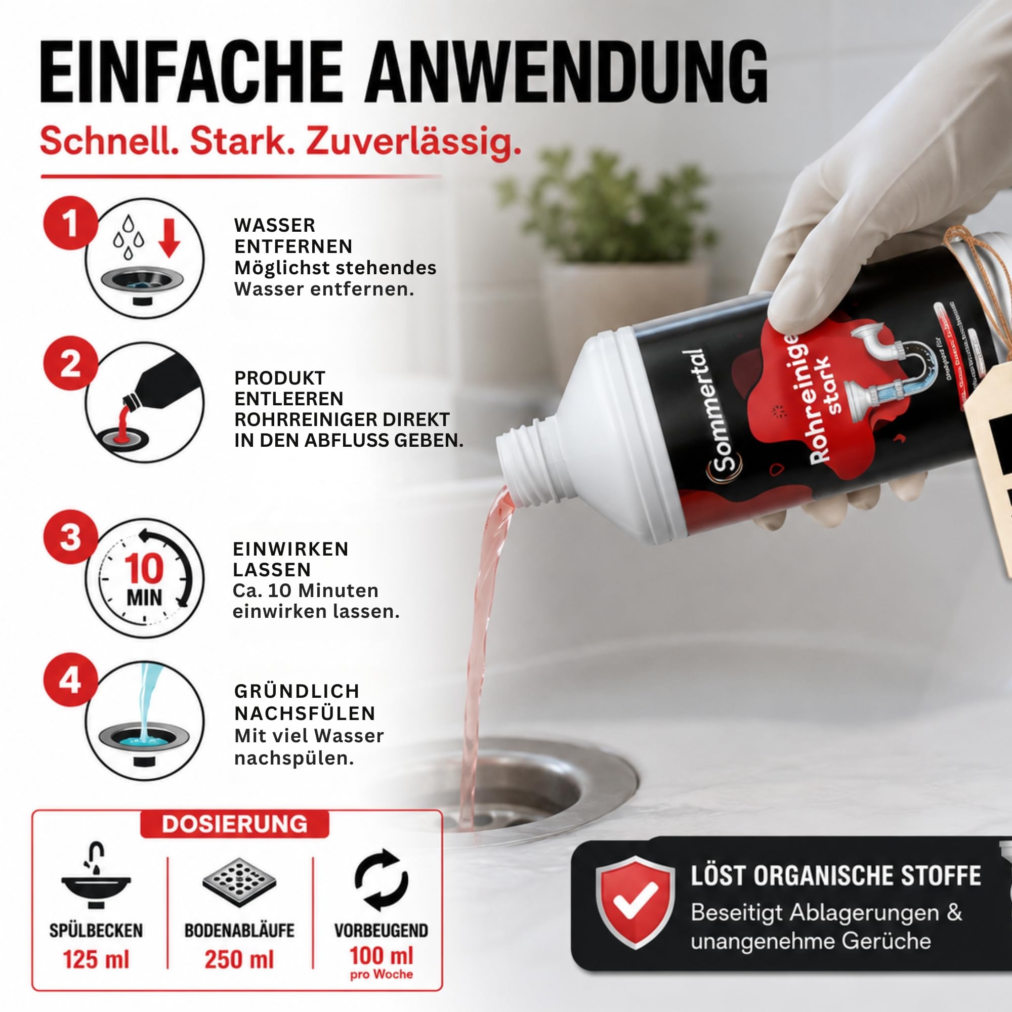 Sommertal Rohrreiniger stark 4000 ml, Abflussreiniger extra stark pH 14