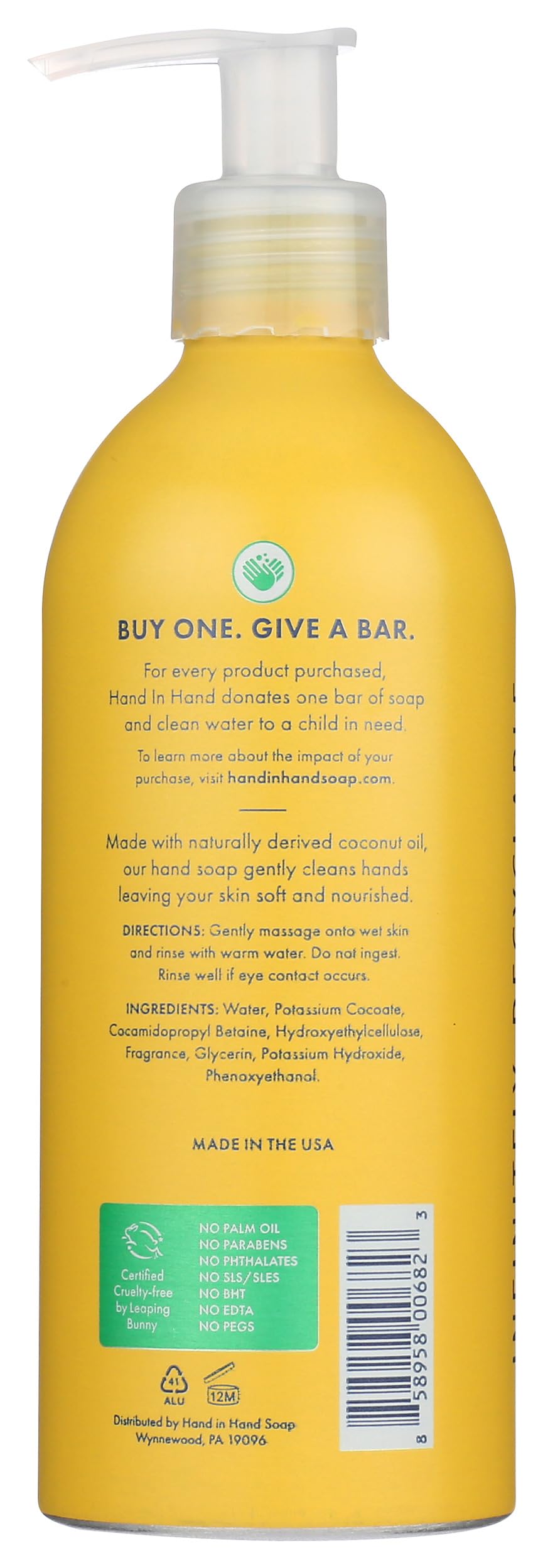 HAND IN HAND Fresh Coconut & Mango Leaf Island Mimosa Hand Soap, 10 OZ