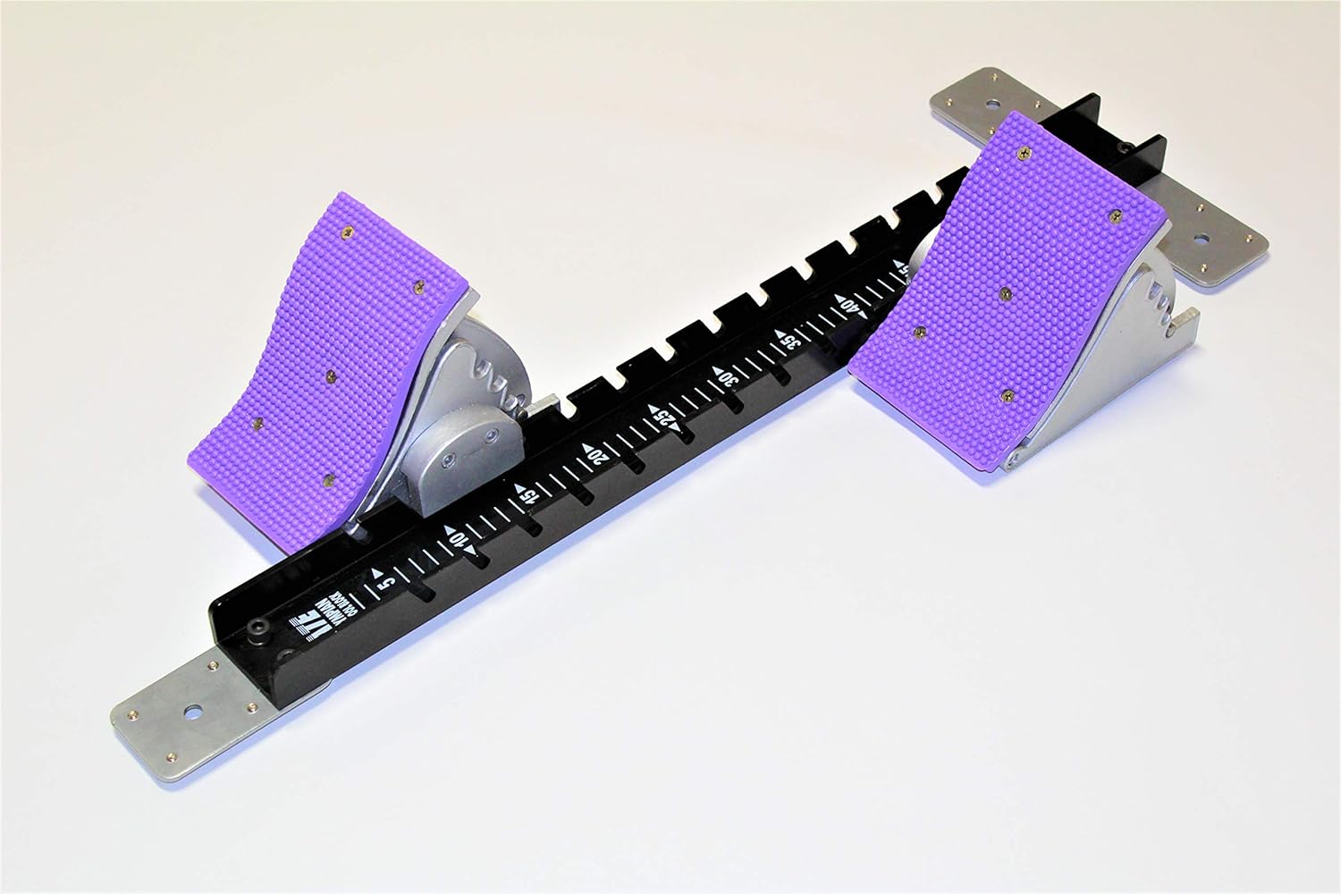 iFuntecky Purple Aluminum Road & Track Bike Starting Block - 5 Wide 4-Position Adjustable Pedals, 2.5" Center Rail