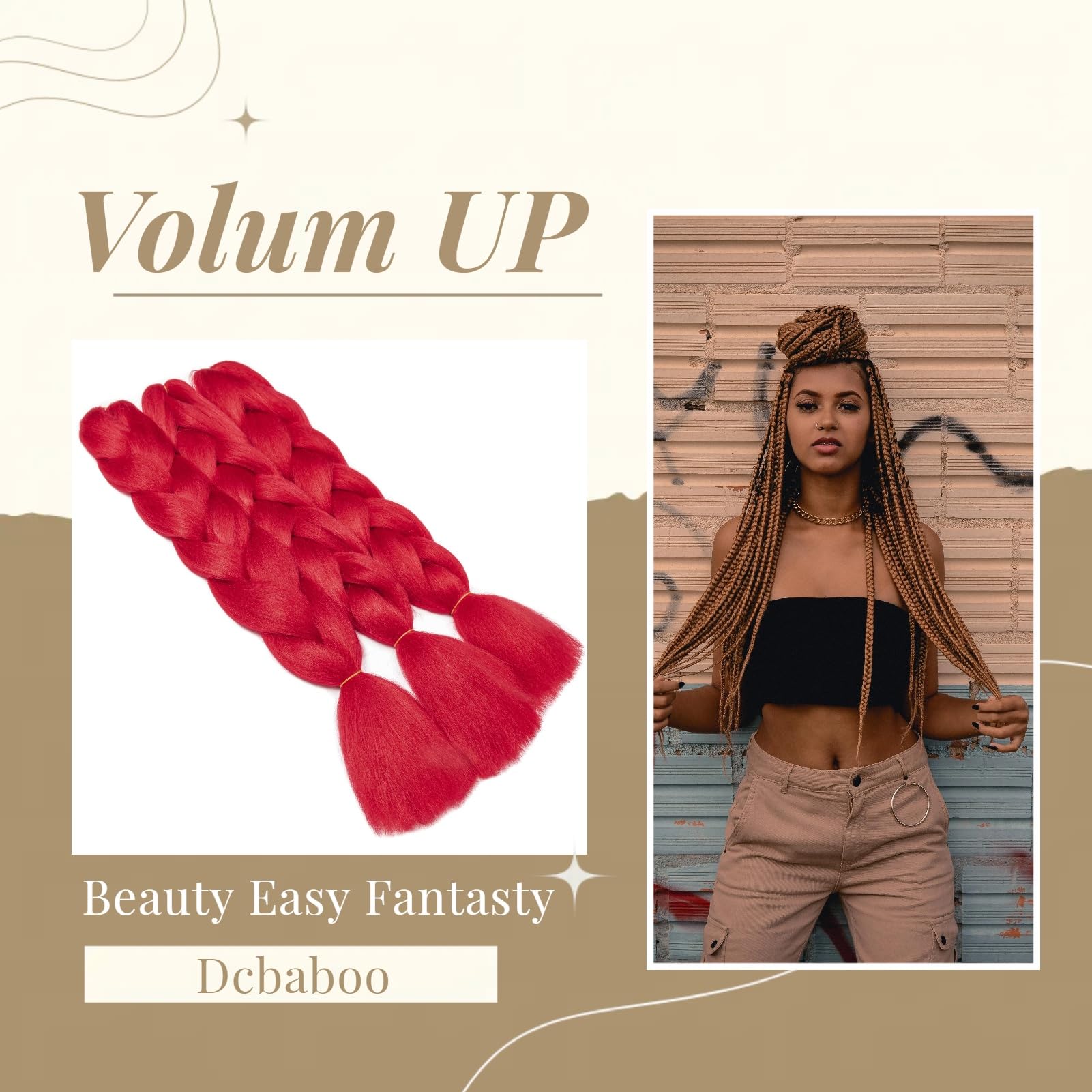 Dcbaboo Jumbo Braiding Hair Extensions 3packs 24inch Hair Extensions for Braiding Synthetic Hair Kanekalon Ombre Braids Hair Extensions Afro Crochet Braids Twist Hair Extensions 300g - Image 3