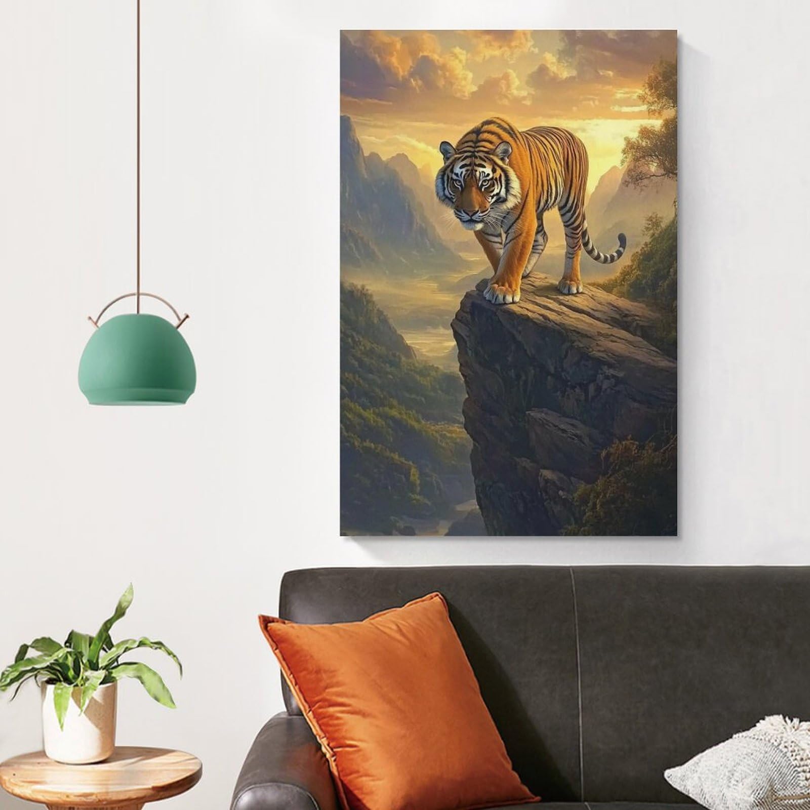 Amazon.com: KRECDKQ Tiger Mountain Top Retro Poster Canvas Wall