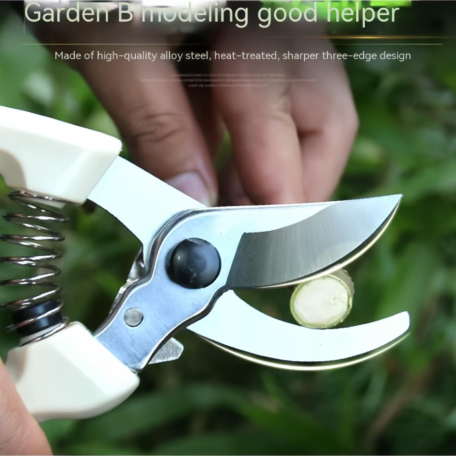 Vvinjinwujin SK5 Steel Heavy Duty Pruning Shears 130T - Ultra Sharp Bypass Trimmer for Tree Branches, Rose Bushes & Landscaping - Ergonomic Gardening Scissors with Safety Lock