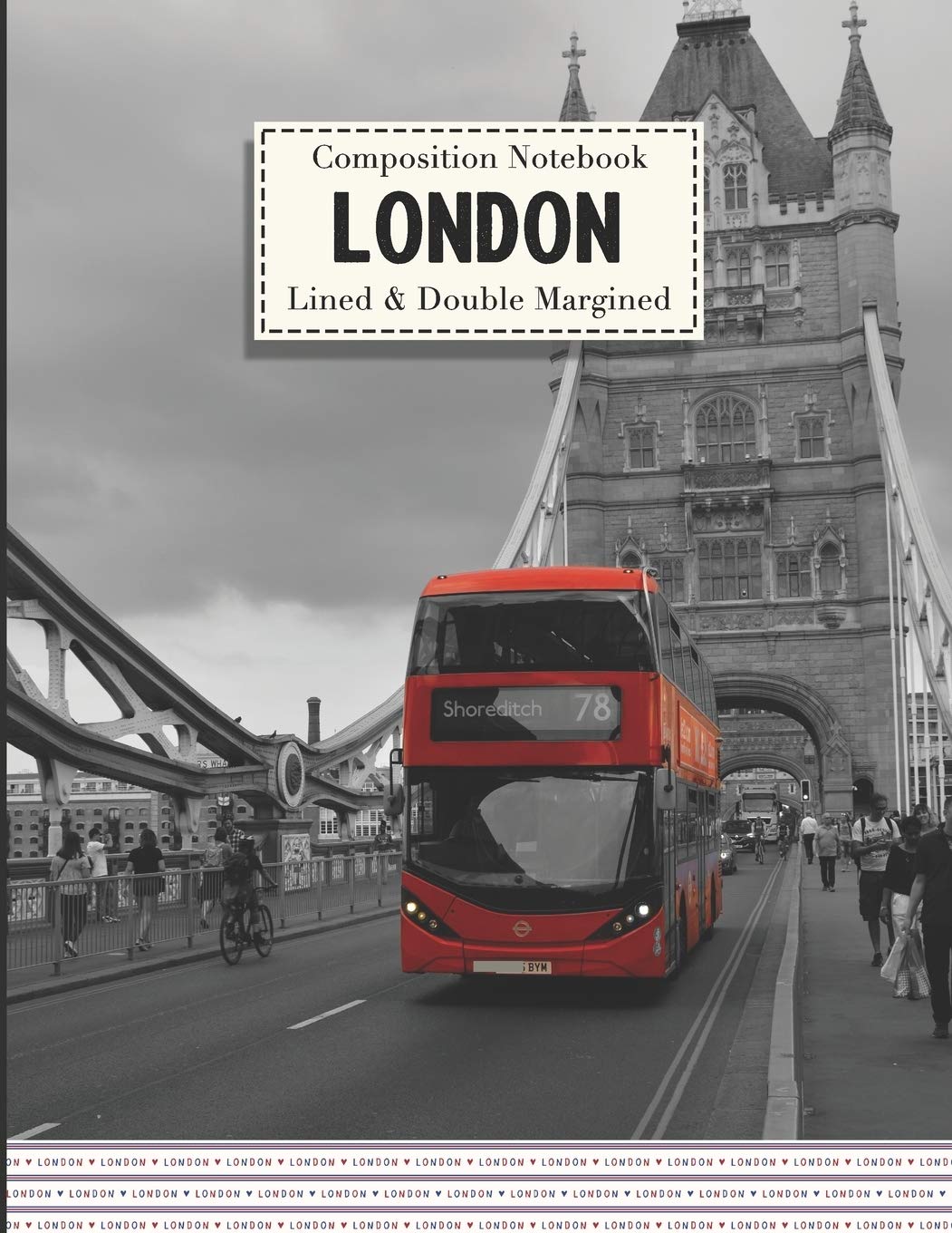 Composition Notebook: London Bus Notebook | Lined & Double Margined Exercise Book | School & College Journal
