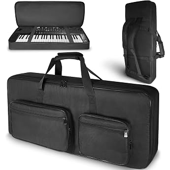 SUNDOY 49/61/76/88 Keyboard Bag - Gig Bag Made of 600D Robust Oxford Fabric, 8 mm Foam Padding, Perfect for Carrying Keyboard