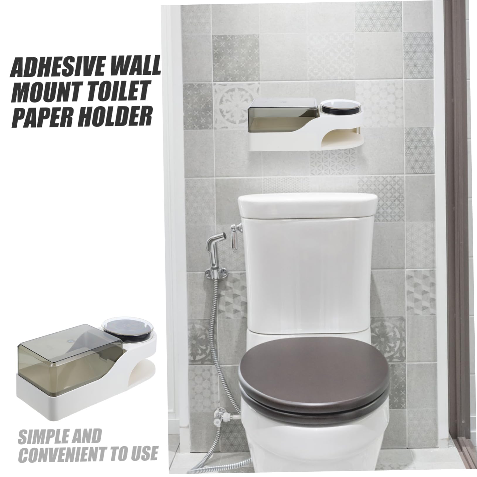 Toilettenpapierhalter Für Badezimmer Wandmontage Ohne Bohren Mit Taschentuchbox Und Aschenbecher Organizer Für Feuchttücher Und Kleine Accessoires