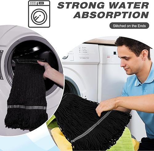 Miniatura 7 de Nuogo 10 piezas de repuesto de cabezal de trapeador comercial, limpieza de pisos, cabezales de trapeador húmedo, recambios de cabezal de trapeador