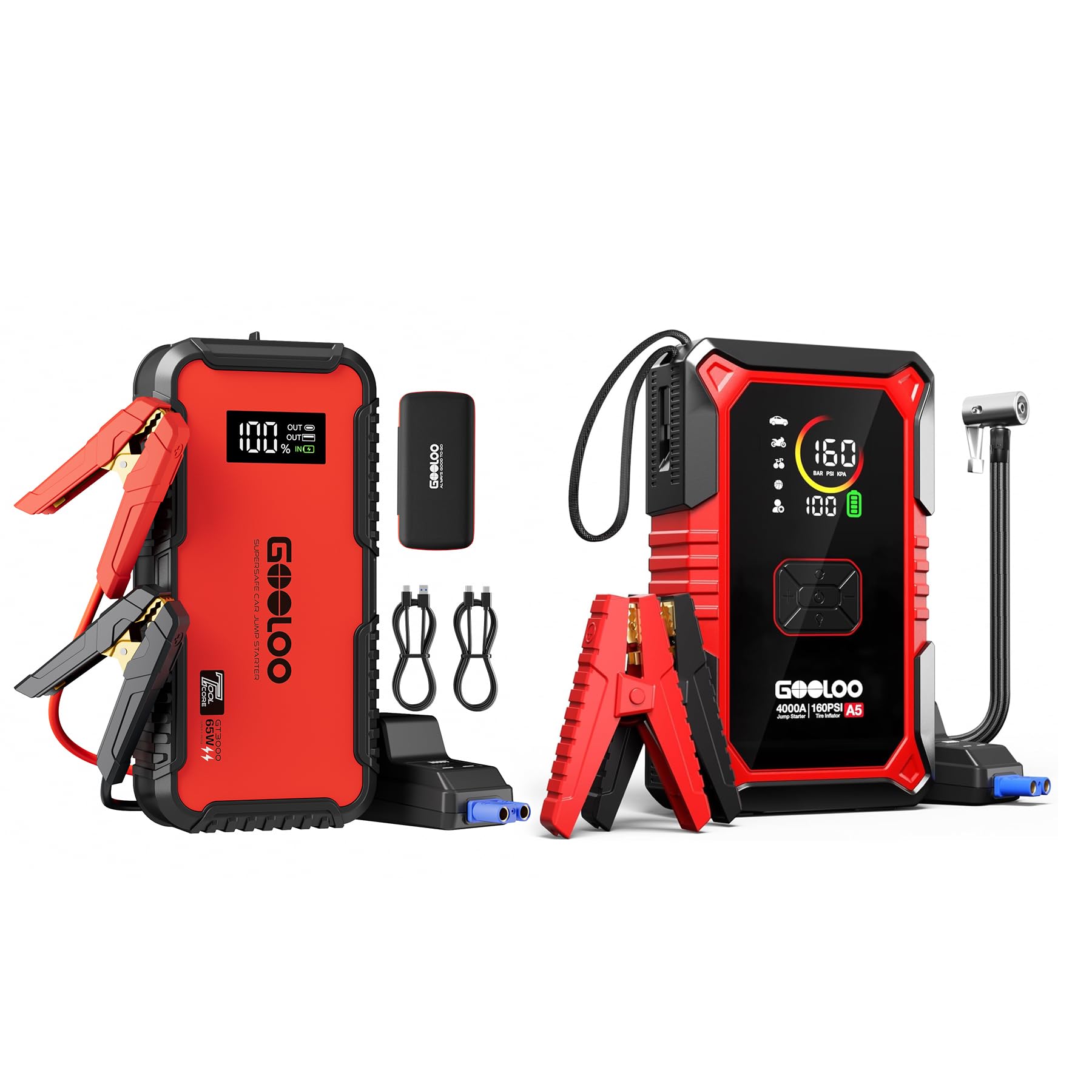 GOOLOO GT3000 Jump Starter A5 Jump Starter with Air Compressor