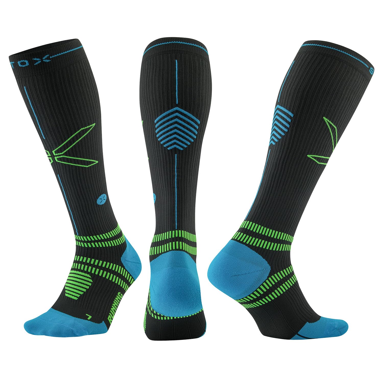 STOX Energy Socks, Calze Running Uomo, Classe di Compressione 23-32 mmHg, Plantare Sottile, Calze a Compressione, Calze a Compressione da Corsa, Calze di Supporto, Calze Antitrombo, Calzini Running