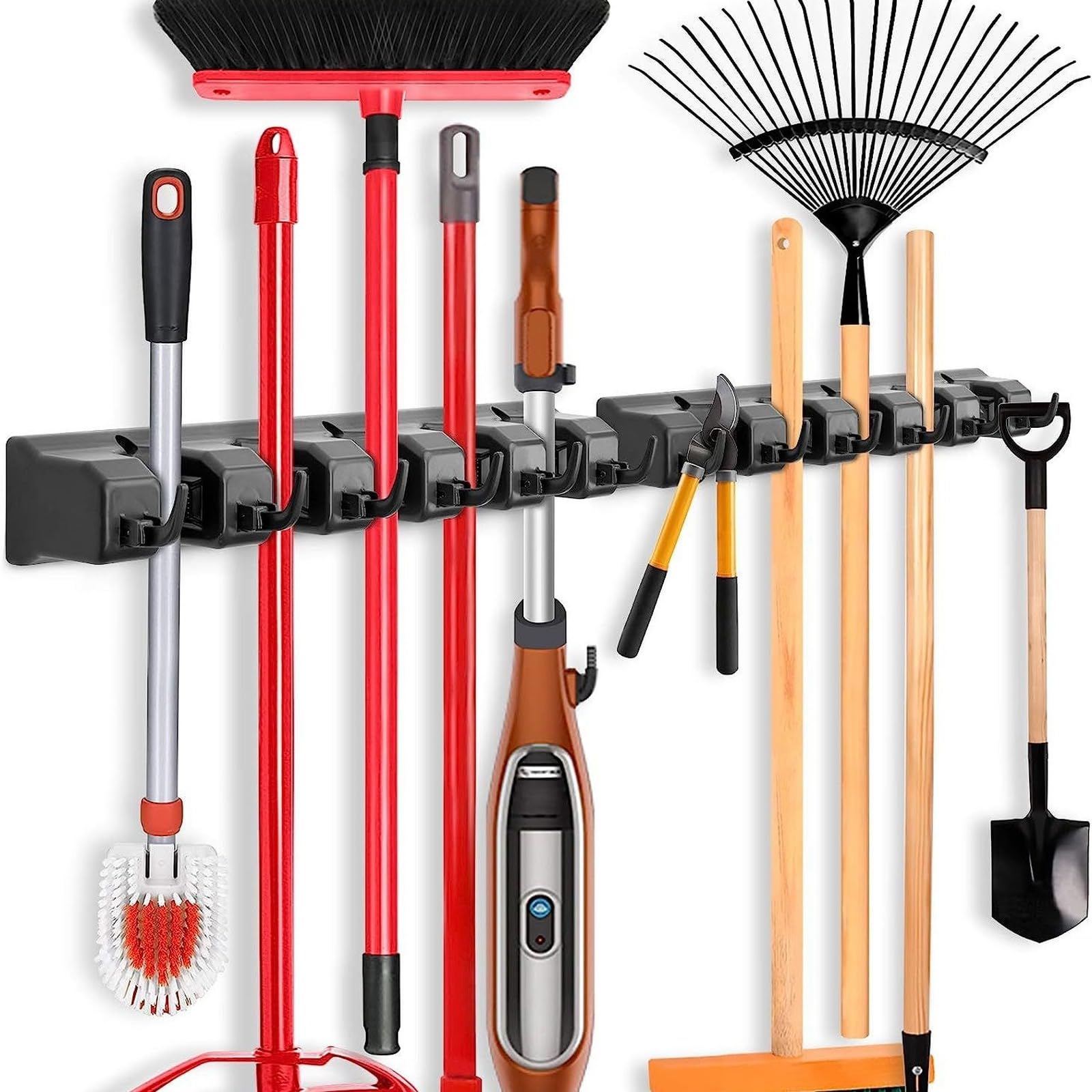 HOIXZCS Broom Closet Organizer Broom With Dustpan Set Cleaning Supplies Organized While Saving Space In Every Room Efficiently And Mop Organizer Wall Hanging