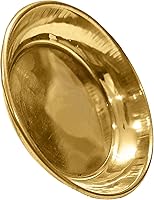 Vista 7 de Craftsman SATVIK - Juego de 12 piezas de latón puro Pujan Prasad Bhog Thali Mandir templo indio hindú rituales diwali festivo Kahnaji Bhog Puja Plate