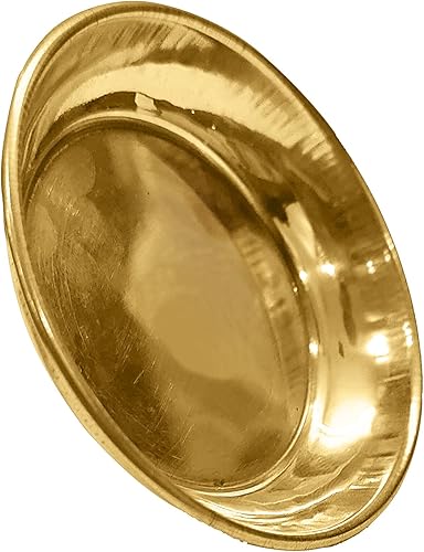 Miniatura 7 de SATVIK - Juego de 12 piezas de latón puro Pujan Prasad Bhog Thali Mandir templo indio hindú rituales diwali festivo Kahnaji Bhog Puja Plate
