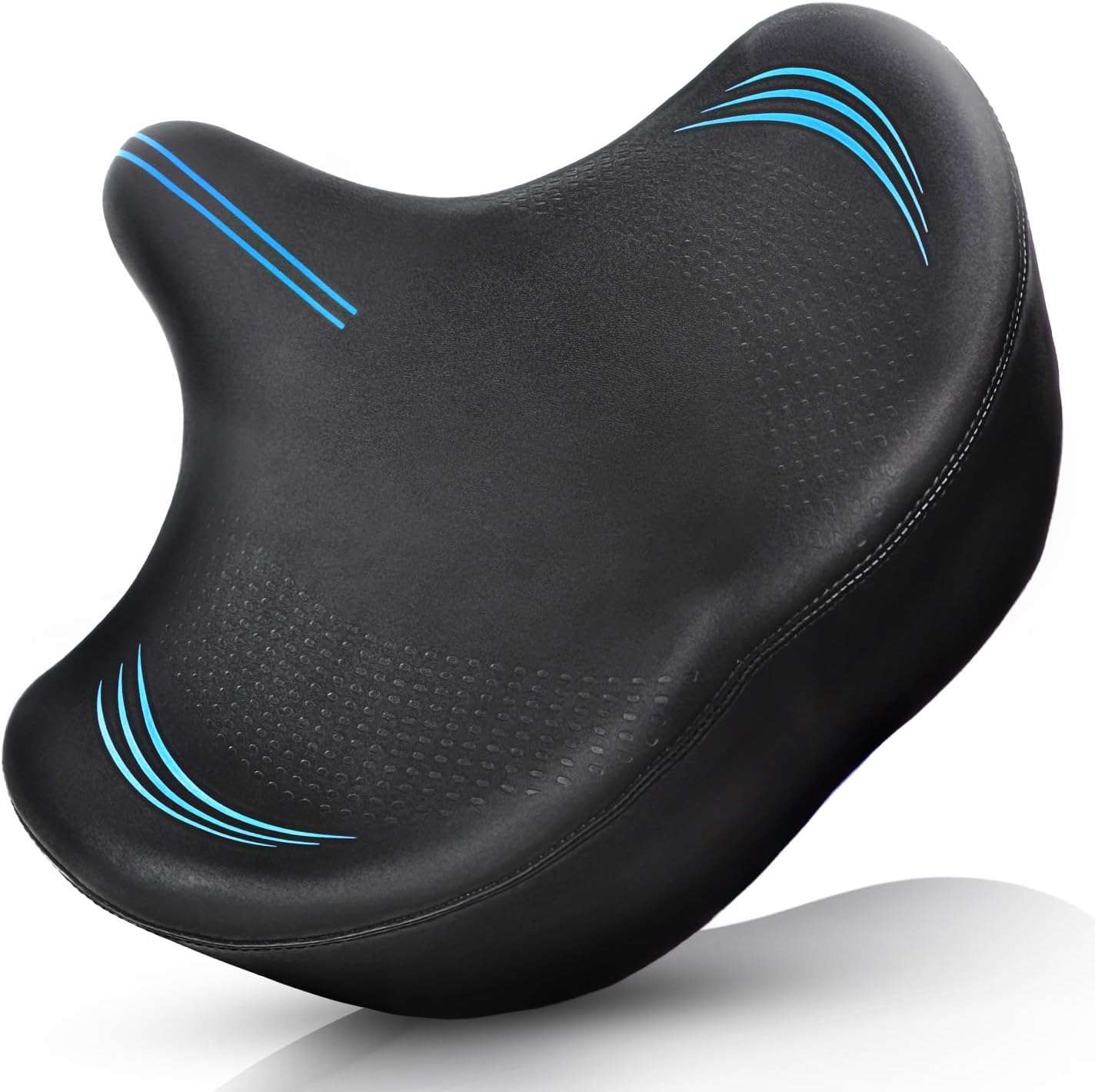 Oversized Bike Seat for Men & Women Comfort, Extra Wide Bicycle Seat Cushion, Wing Shape Padded, Large Replacement Saddle for Peloton, Stationary Exercise Bike, Ebike, Cruiser, City Bike