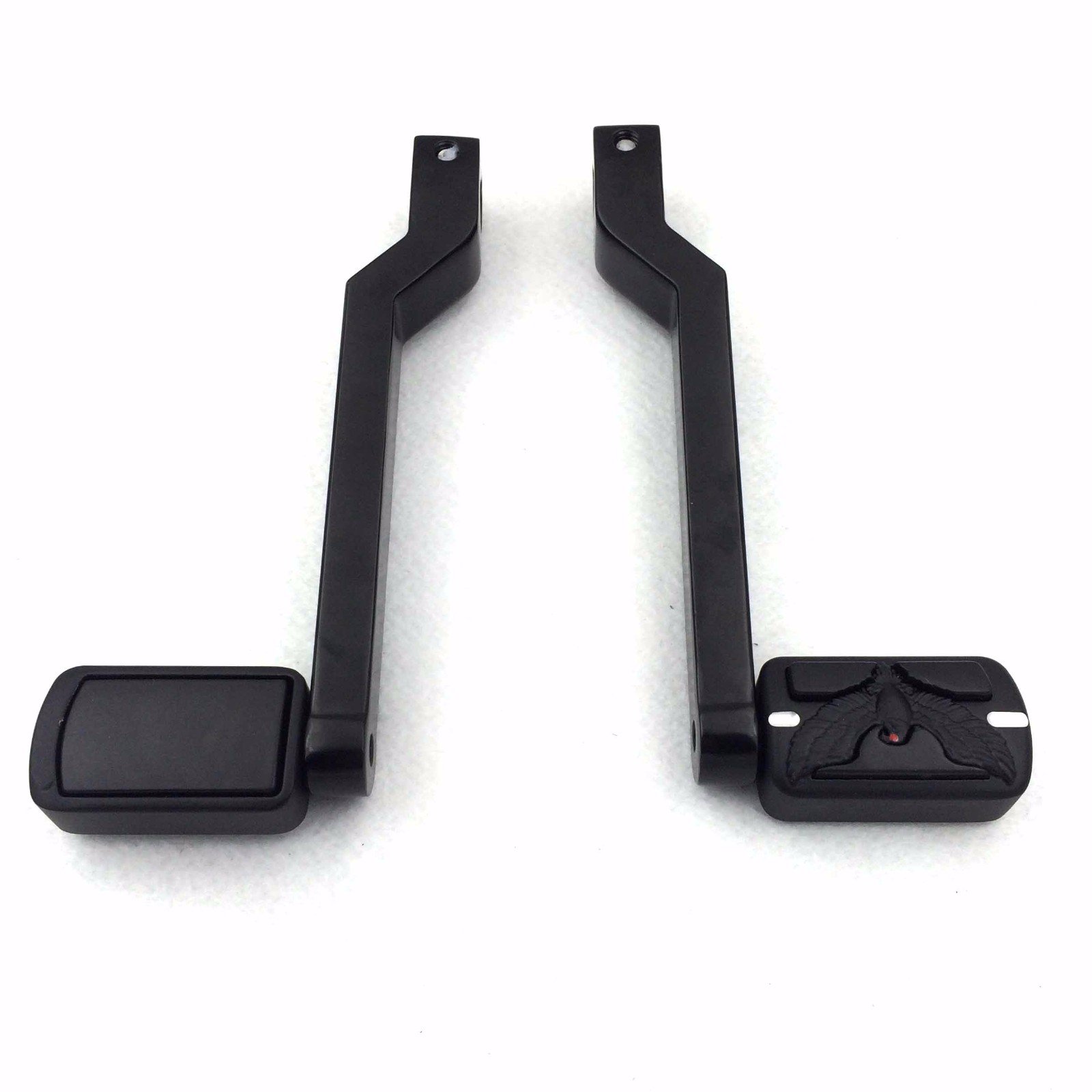 HK Moto- Black Eagle Hawk Style Silver Groove Cut Heel/Toe Shift Lever with Shifter Footrest Foot Pegs For Harley Electra Glide Trike Tri Street Glide Road Glide