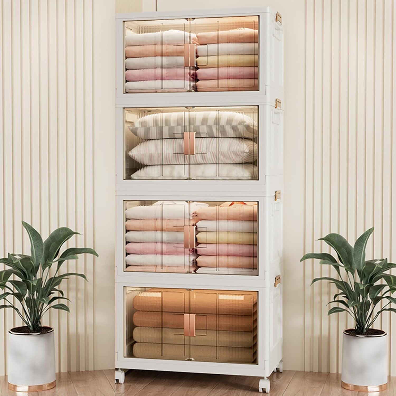 Conteneur de rangement sur roulettes pour organiser le coffre et le garage
