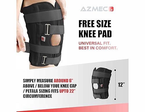 Miniatura 2 de Azmec Soporte de pierna recta, inmovilizador ortopédico de rodilla de tres paneles, paneles laterales ajustables de 12 pulgadas de largo, férula de