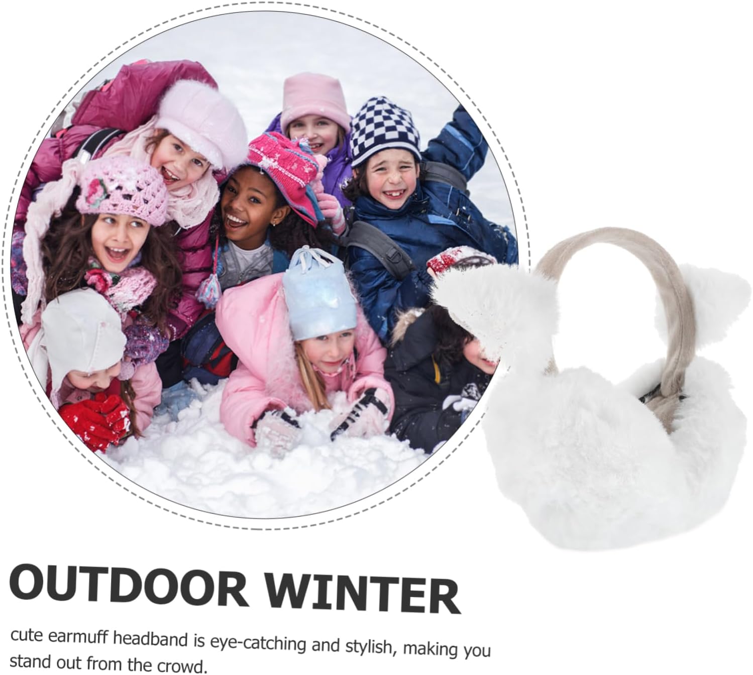 Cute Cat Ears Folding Earmuff Headband Warm Ear for Cold Weather Comfortable Stylish Design for Outdoor Activities Adorable Accessory for Women and Girls