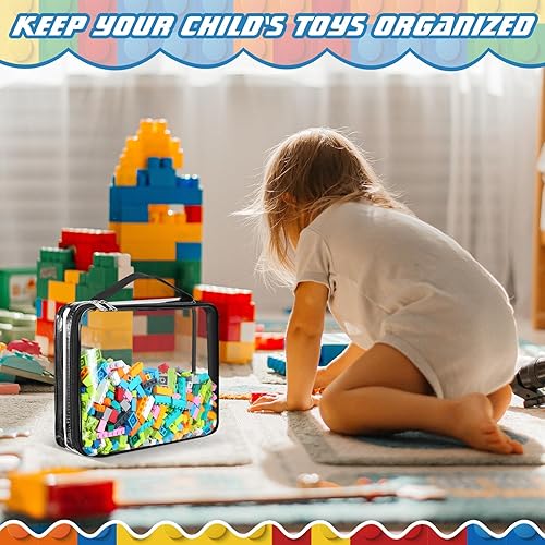 Miniatura 32 de Sanwuta Paquete de 6 bolsas de almacenamiento de juguetes, bolsas organizadoras de PVC con cremallera, contenedor de juguetes impermeable para