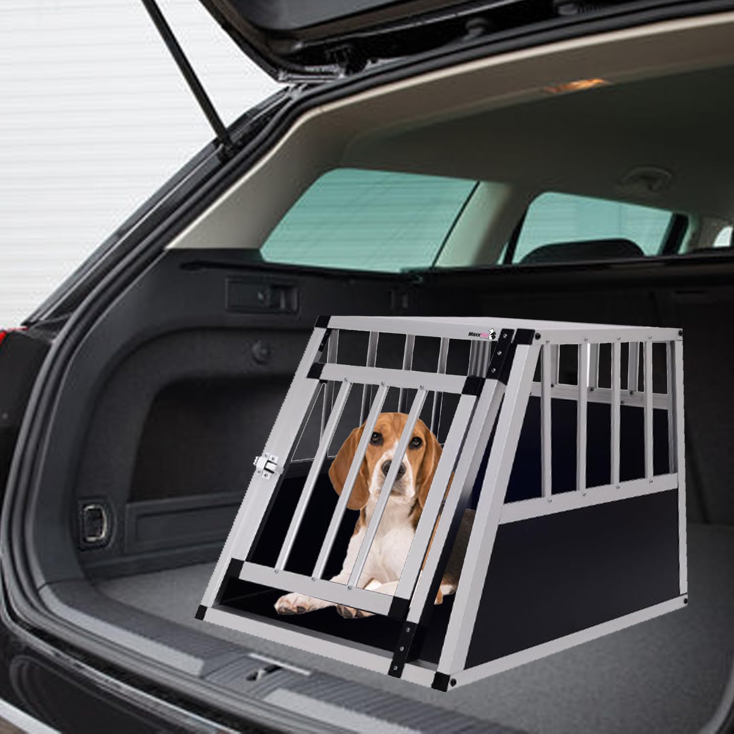 MaxxPet Box per cani per auto, pieghevole, 1 porta, trasportino per cani e gatti, 54 x 69 x 50 cm