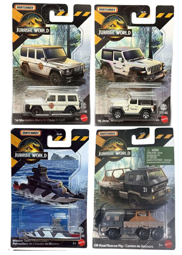 Matchbox Jurassic World Colección de Vehículos a Escala 17 pcs miniatura 3