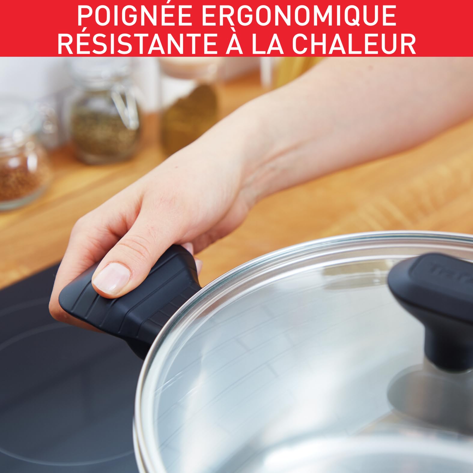 Tefal Comfort Max Faitout 24 cm + couvercle verre, Induction, Inox haute qualité, Poignées thermo-isolées, Garantie 10 ans C9734604