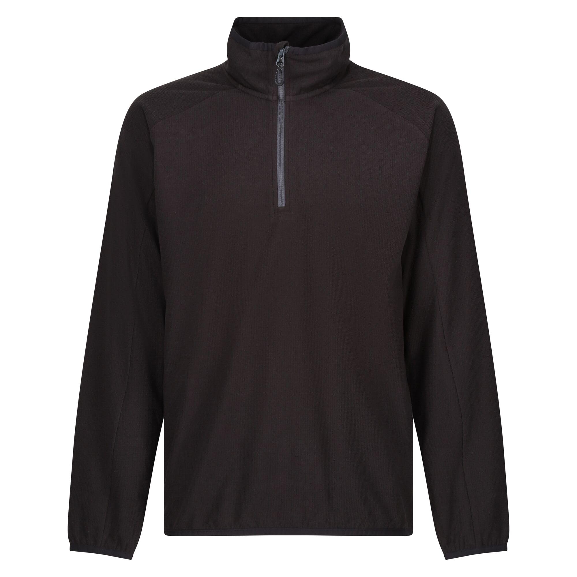 Regatta Professional Men's Navigate Half Zip Fleece with Hood & Contrasting Zip, Lightweight Midlayer - Perfect for Outdoors, Walking & Hiking Black