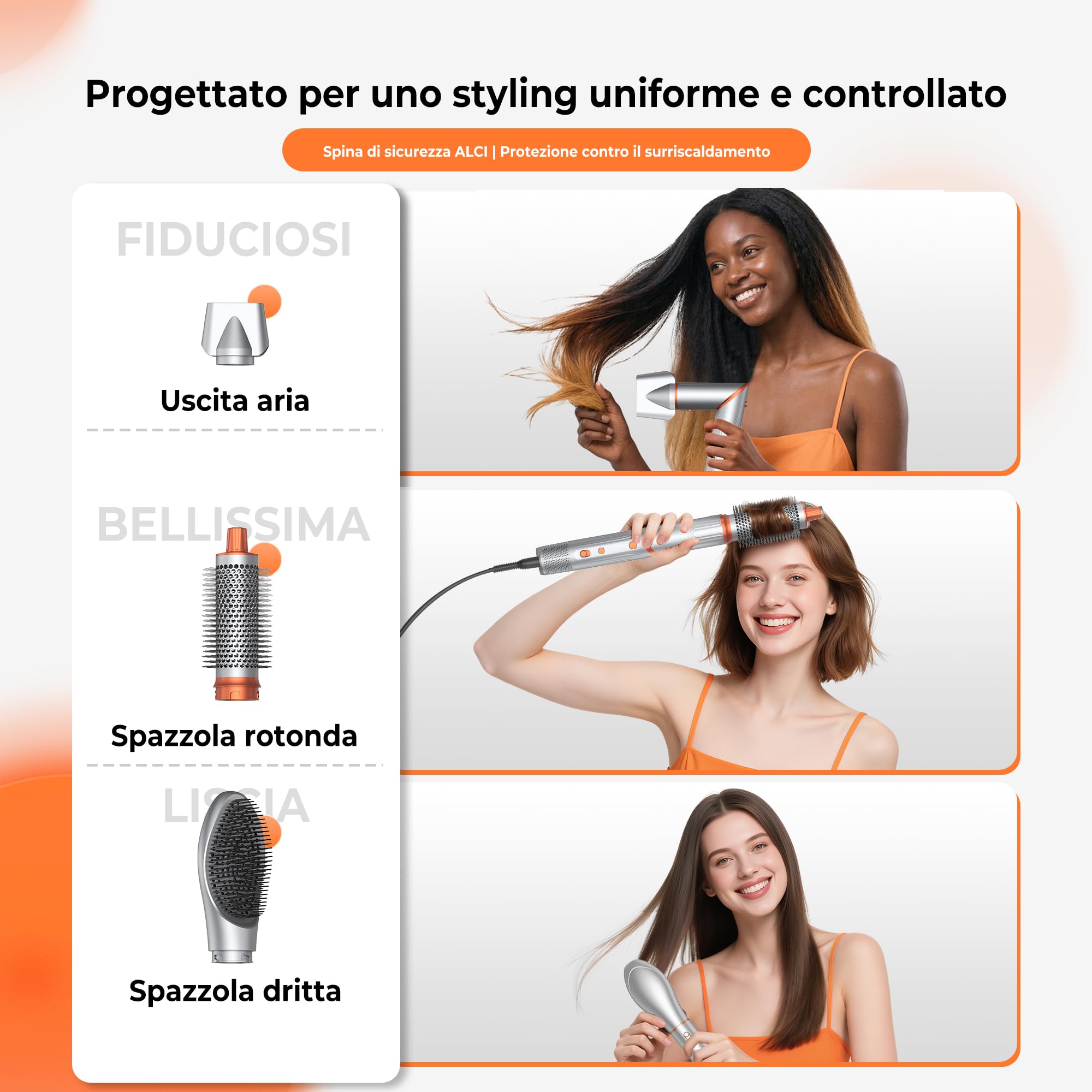 High-Speed 5 in 1 Haarstyler - Faltbarer Multistyler mit Coanda | 110.000 U/min Motor, rundbürste föhn für Volumen, Ionen Lockenföhn & Warmluftbürste Set, ideal für Reisen