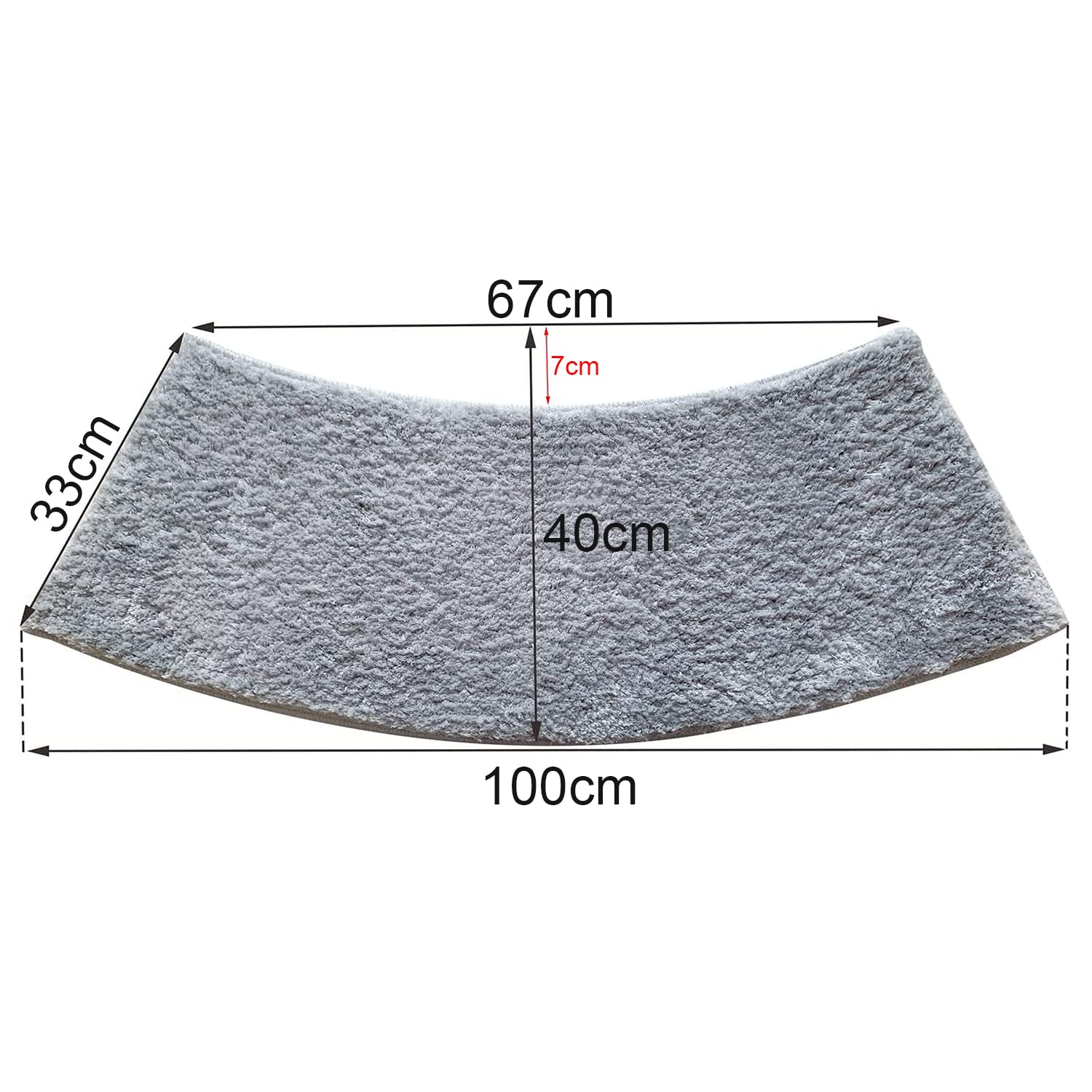 Alfombra de baño curvada de microfibra antideslizante, de secado rápido, absorbente, 40 x 100 cm, suave y elegante, ideal para ducha y baño. Color: g