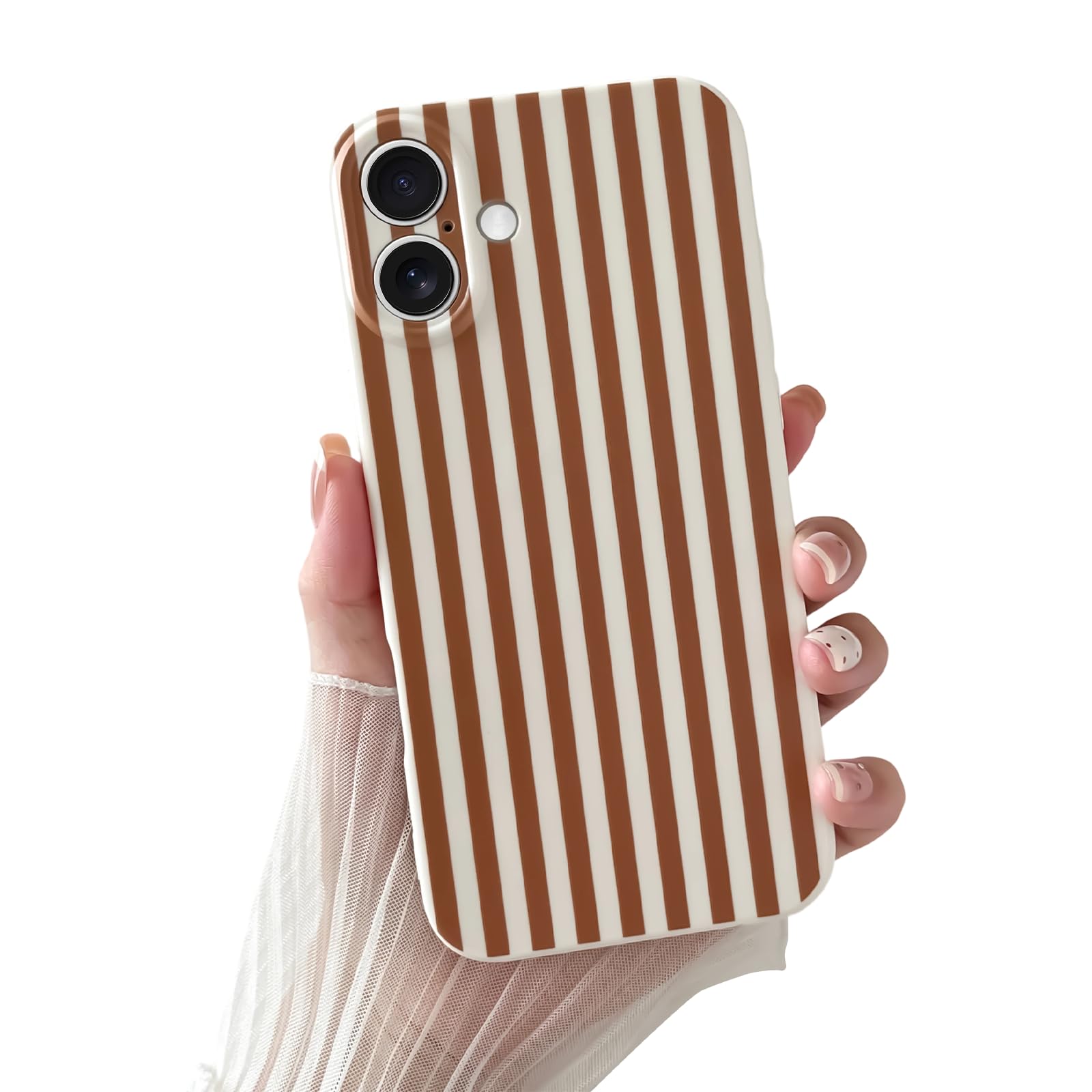 Coque iPhone 16 souple antichoc fine esthétique marron - 8