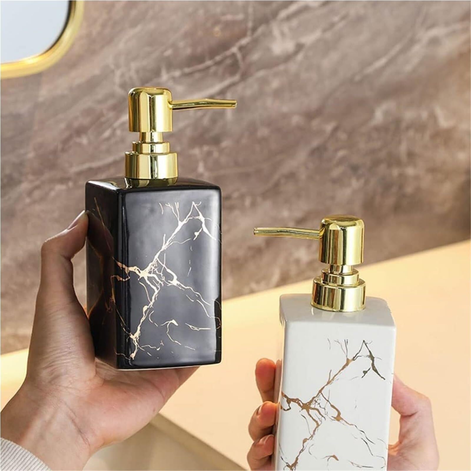 Dispenser di sapone da appoggio Dispenser di sapone lozione alta decorazione domestica for cucina bagno Complementi d'arredo e accessori(Ab)