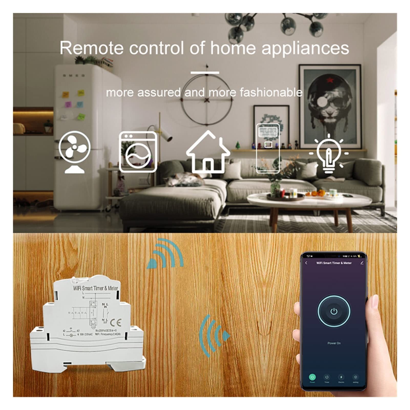 Miernik przełącznika inteligentnego monitora energii WiFi, Tuya Smart WiFi Wyłącznik wyłącznika 16A Rail Din KWh. Meter App Timer Single Fase Energy Monitor współpracuje z Alexa Google Home Wysoka pre