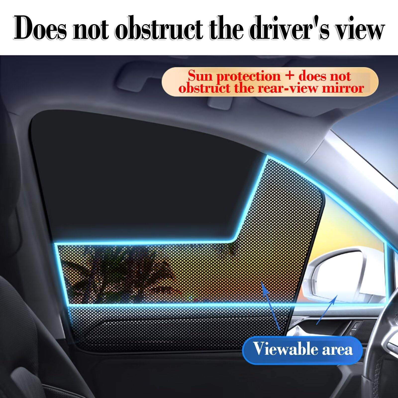 Solo Compatible con Mercedes GLC Coupe 220d 2023 Set de 4 Parasoles Magnéticos para Ventanas Laterales de Coche, Protección UV y Privacidad, Cortinilla Solar, Instalación Rápida