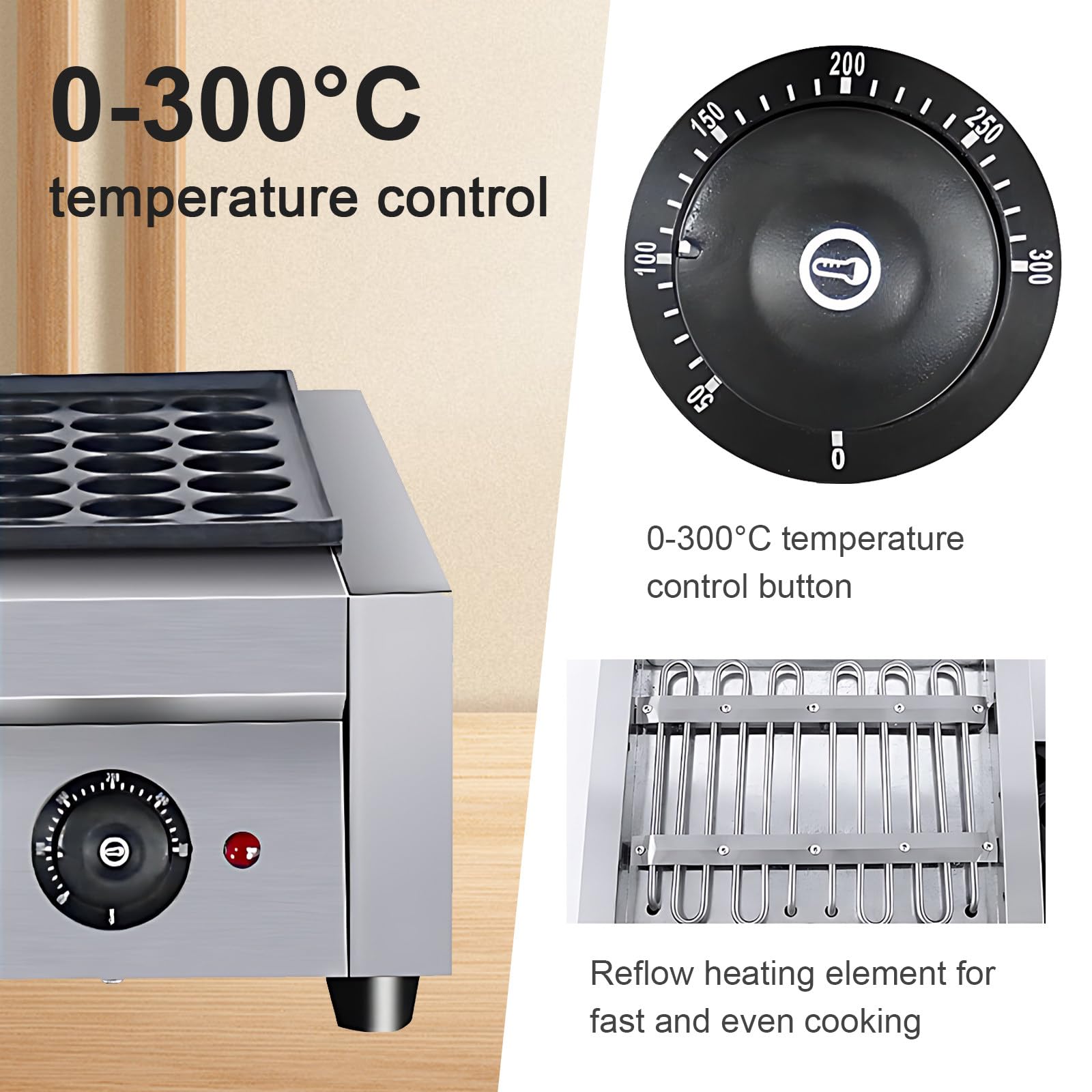 SHAHRYAR Macchina per Takoyaki Professionale 28 Fori Acciaio Inox