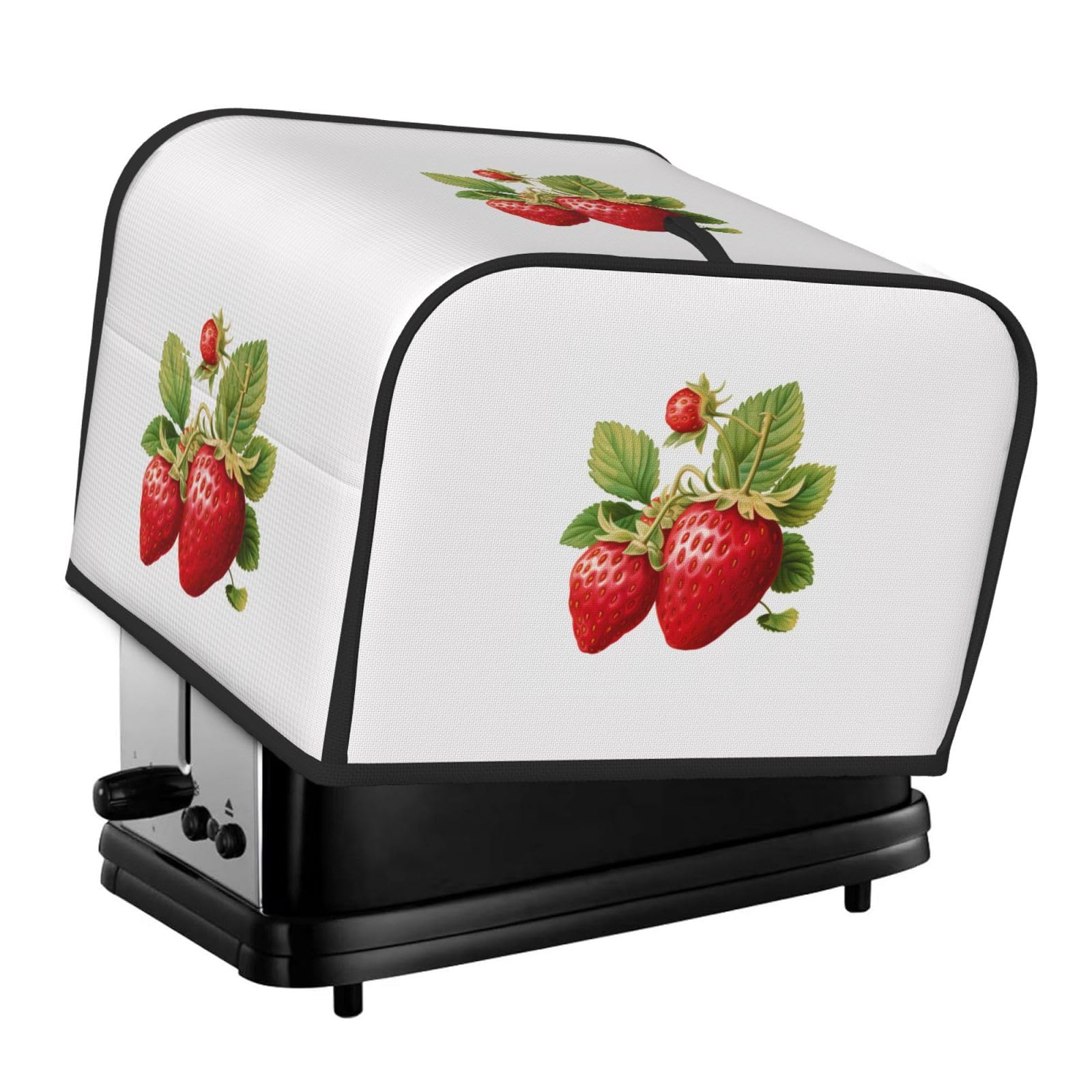 Strawberry Clipart Print 4-Slice Toaster Cover Dustproof Waterproof Kitchen Appliance Protector For Bread