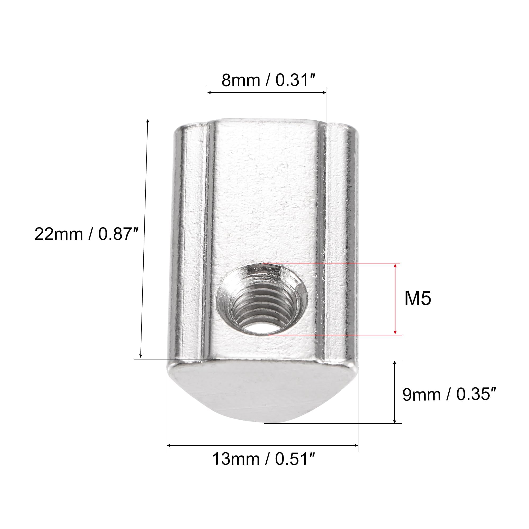 TA-VIGOR M5 T Slot Nuts Roll-in Spring T-Nuts - Image 2