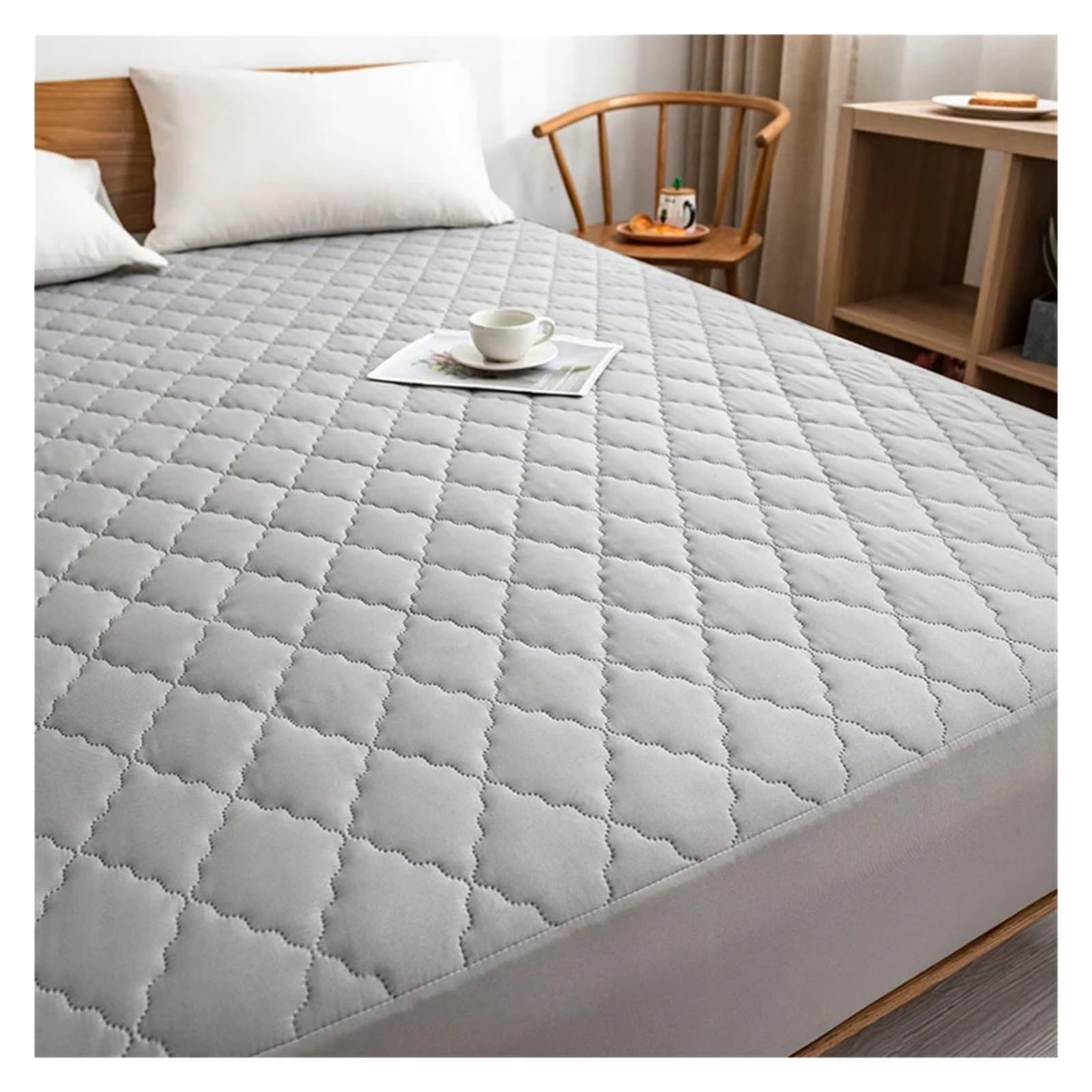 Protège Couette imperméable Housse de Matelas matelassée imperméable, Drap de lit épais de Couleur Unie, protège-Matelas respectueux de la Peau(120x200cm 1pc)