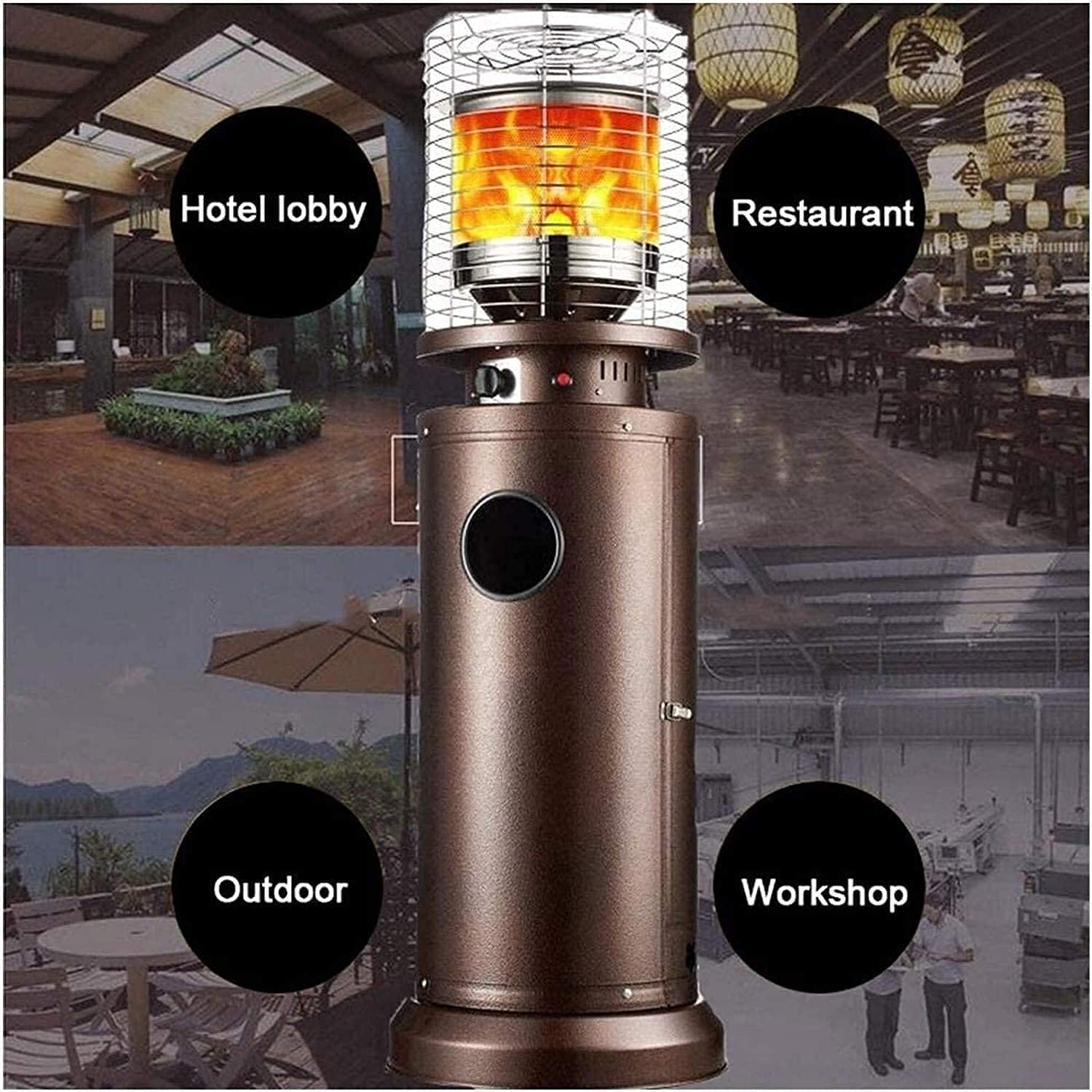 SLOOG Riscaldatori del Patio Portatile a Gas del Patio Riscaldatori a Patio, Riscaldamento da Tavolo da Esterno con termostato Regolabile, Adatto per Cortile, Ristorante Commerciale, Gazebo