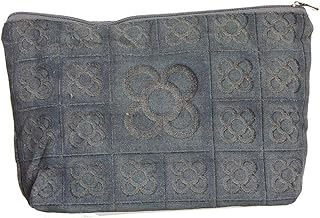 Vidal Regalos Travel Toiletry Bag Cotton and Polyester Panot Flower Barcelona Grey 31 cm