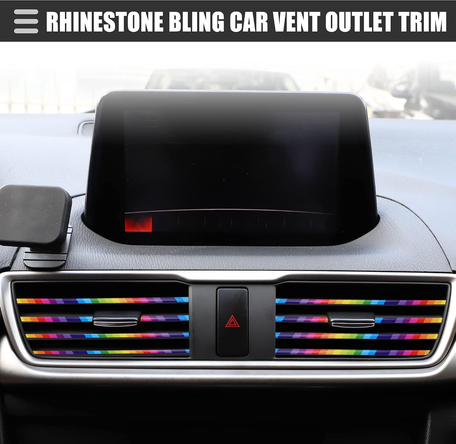 Motoforti Universal Car Air Conditioner Vent Outlet Trims, Interior Accessories, Car Decorative Filler Insert Strip Line, 5m 16.4ft, PVC, Multicolor, 1 Set