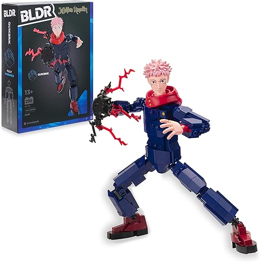 Jujutsu Kaisen Yuji Itadori Building Set - 9.5-Inch Buildable Articulated Action Figure, 0039