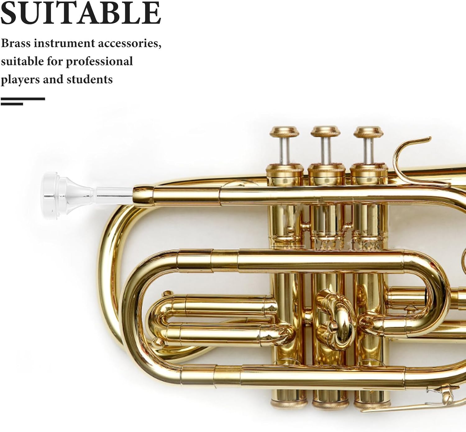 Brass Cornet Mouthpiece 4b for Beginners Silver Plated