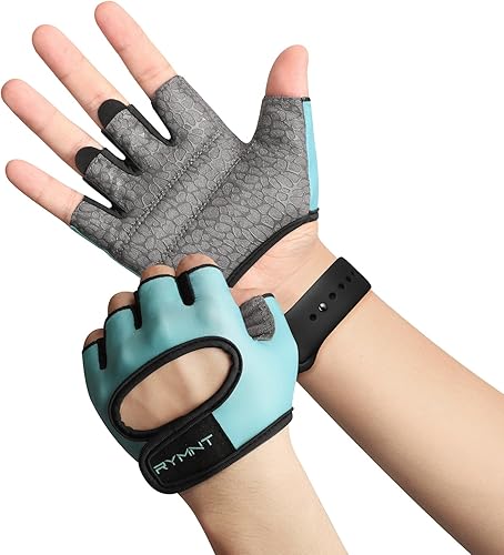 Miniatura 2 de Guantes de levantamiento de peso mínimo, guantes cortos de micro entrenamiento, almohadillas de agarre con protección completa de la palma y agarre