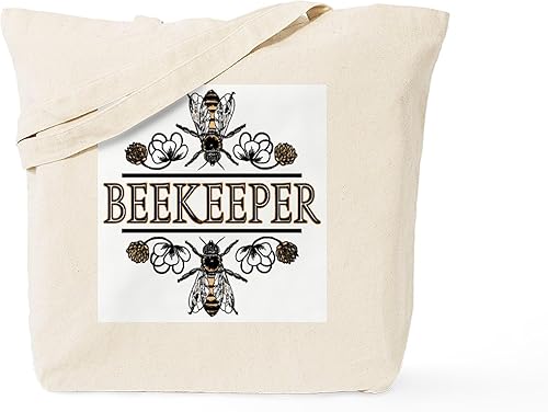 CafePress The Beekeeper Tote Bag - Bolsa reutilizable de lona beige natural
