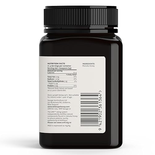 Miniatura 3 de WildCape Manuka Honey Certified UMF 15+MGO 514+ - 100% pura, cruda, sin pasteurizar, sin OMG, fabricado en Nueva Zelanda 17.6 oz (paquete de 1)
