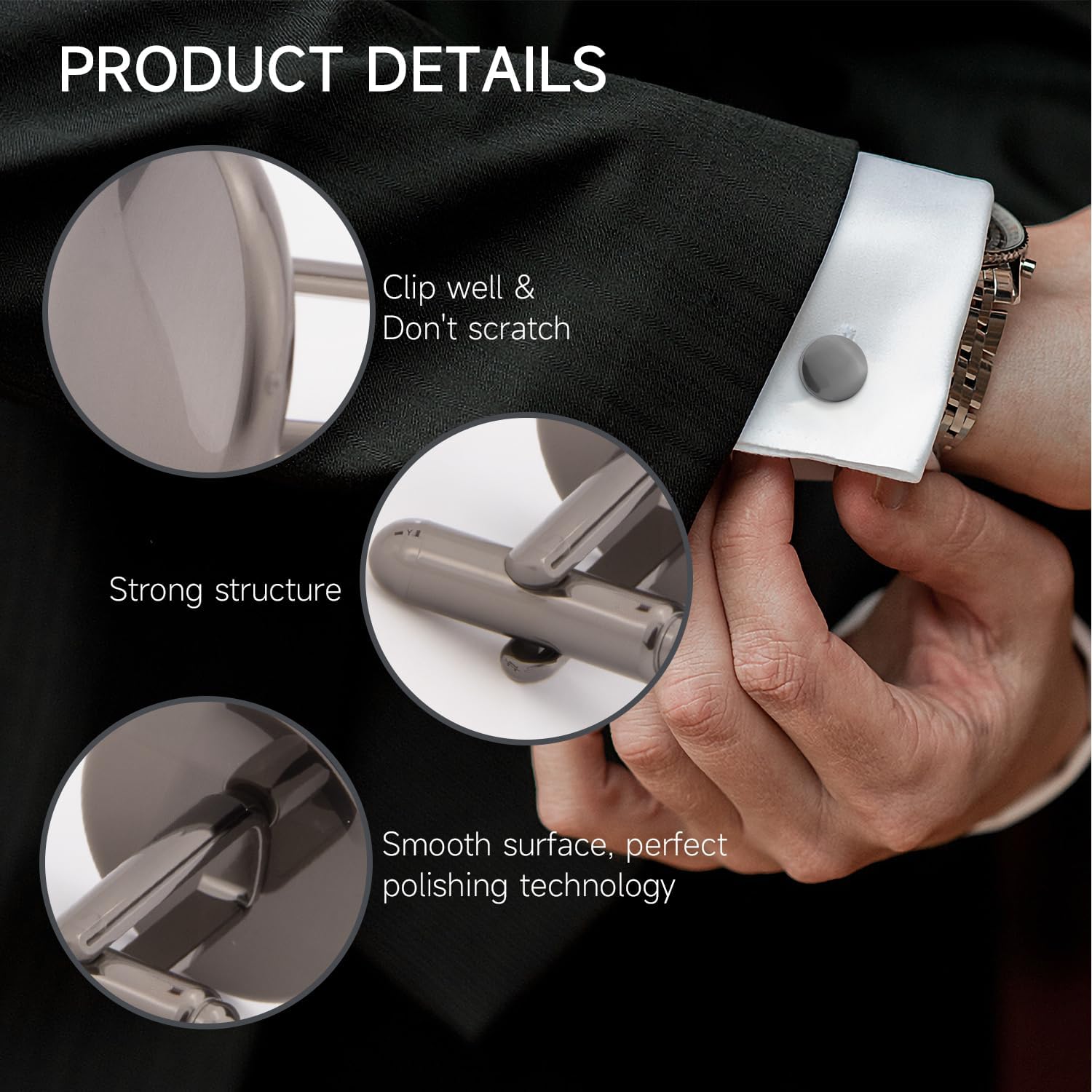 wynameleri Blank Tuxedo Buttons for Men, Round Cufflinks and Studs Set for Tuxedo Shirts Jewelry Gift for Business, Wedding