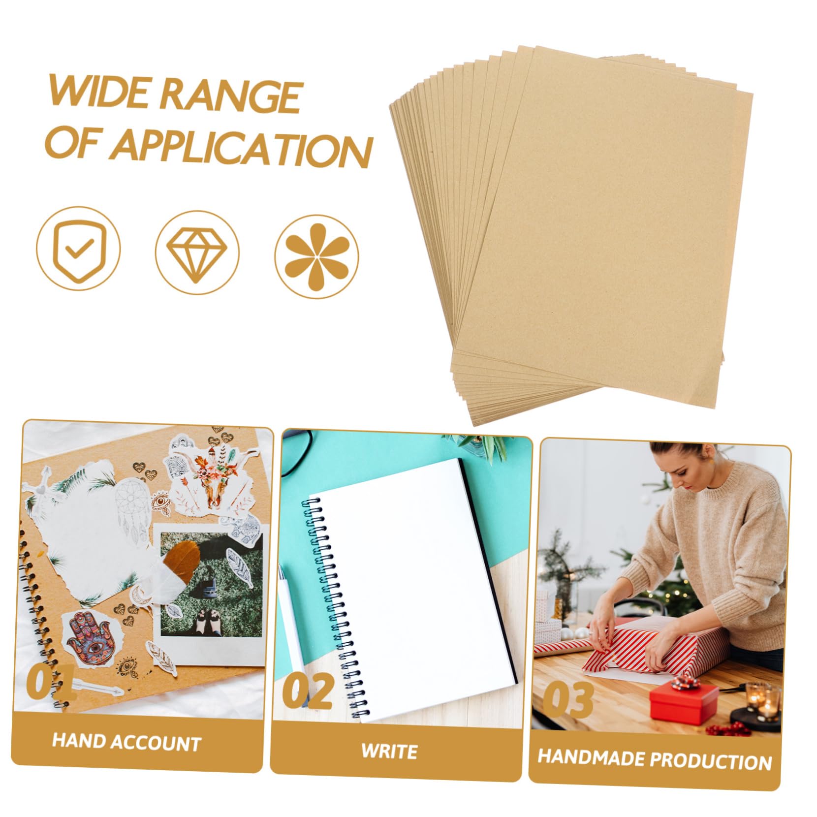 HOODANCOS Cartoncino di Carta Kraft in Fogli di Cartoncino per Rilegatura e Imballaggio Fogli di Carta Kraft in Formato per Scrapbooking e Progetti Fai da Te