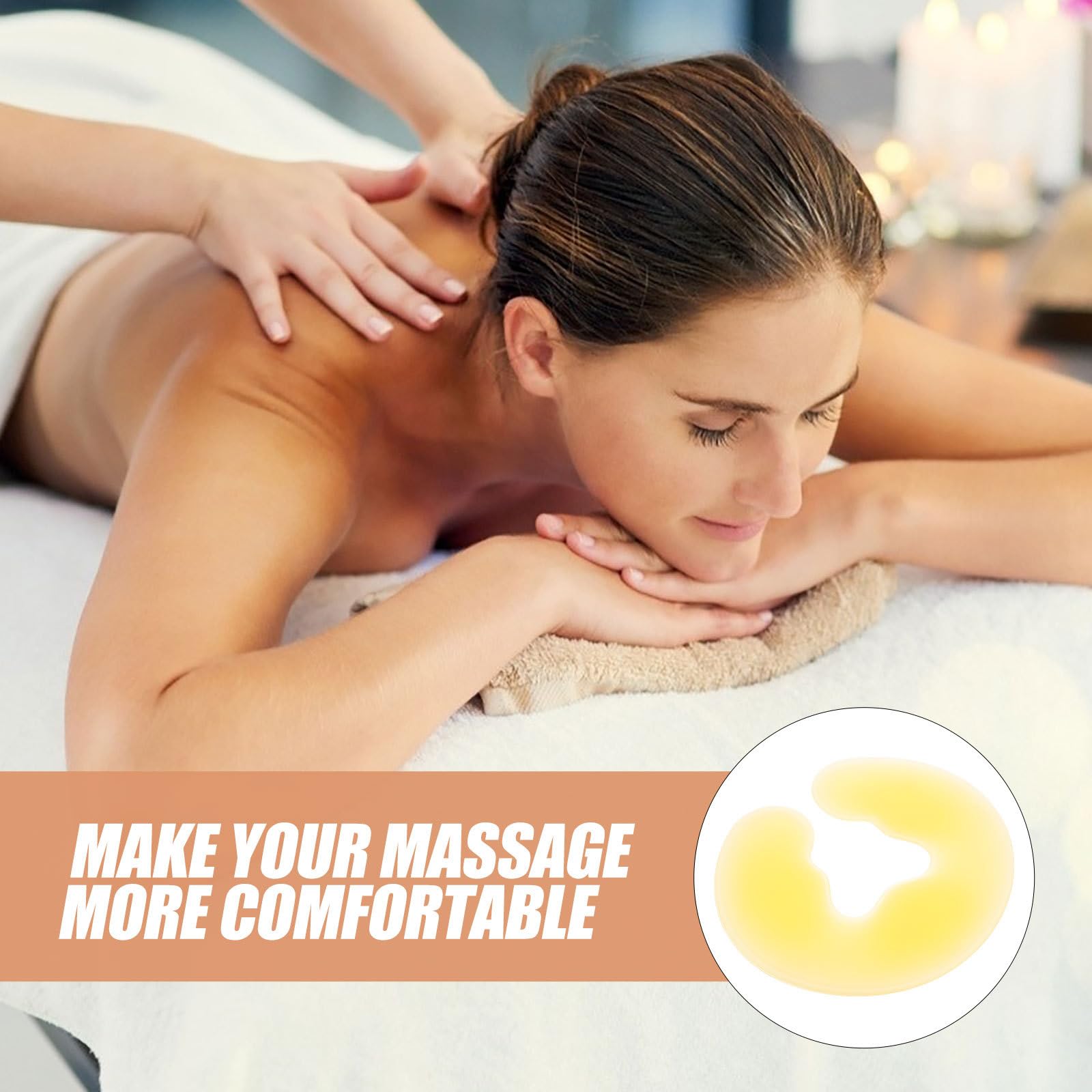 Almohada en Facial Amarilla de Silicona Forma Salón | Uso en Masaje y Tiendas, Reutilizable y Lavable, Posición Cómoda y Relajante