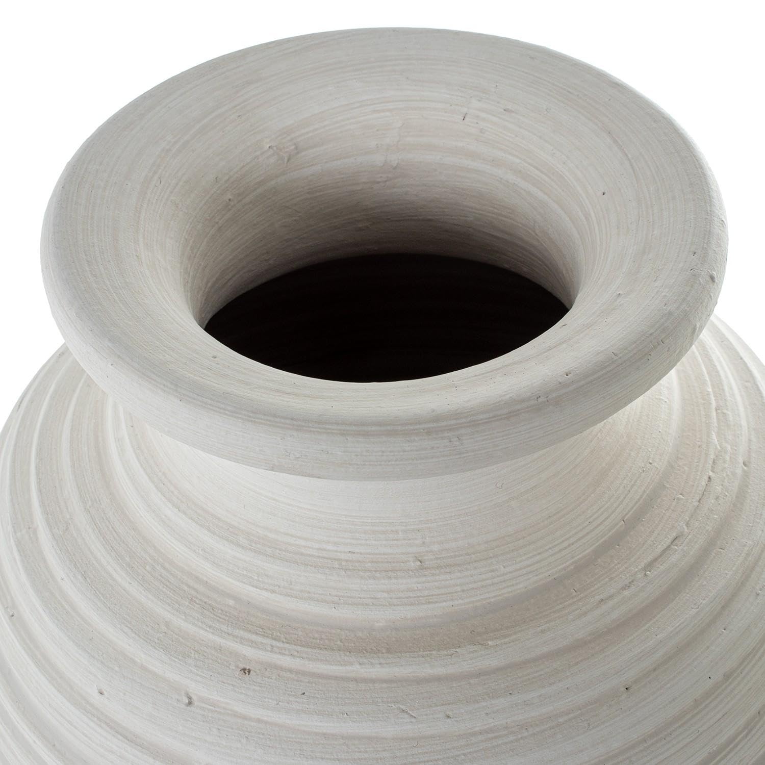 Jarron de Suelo de Ceramica Ondulada en Blanco Mate Ø27x80 cm