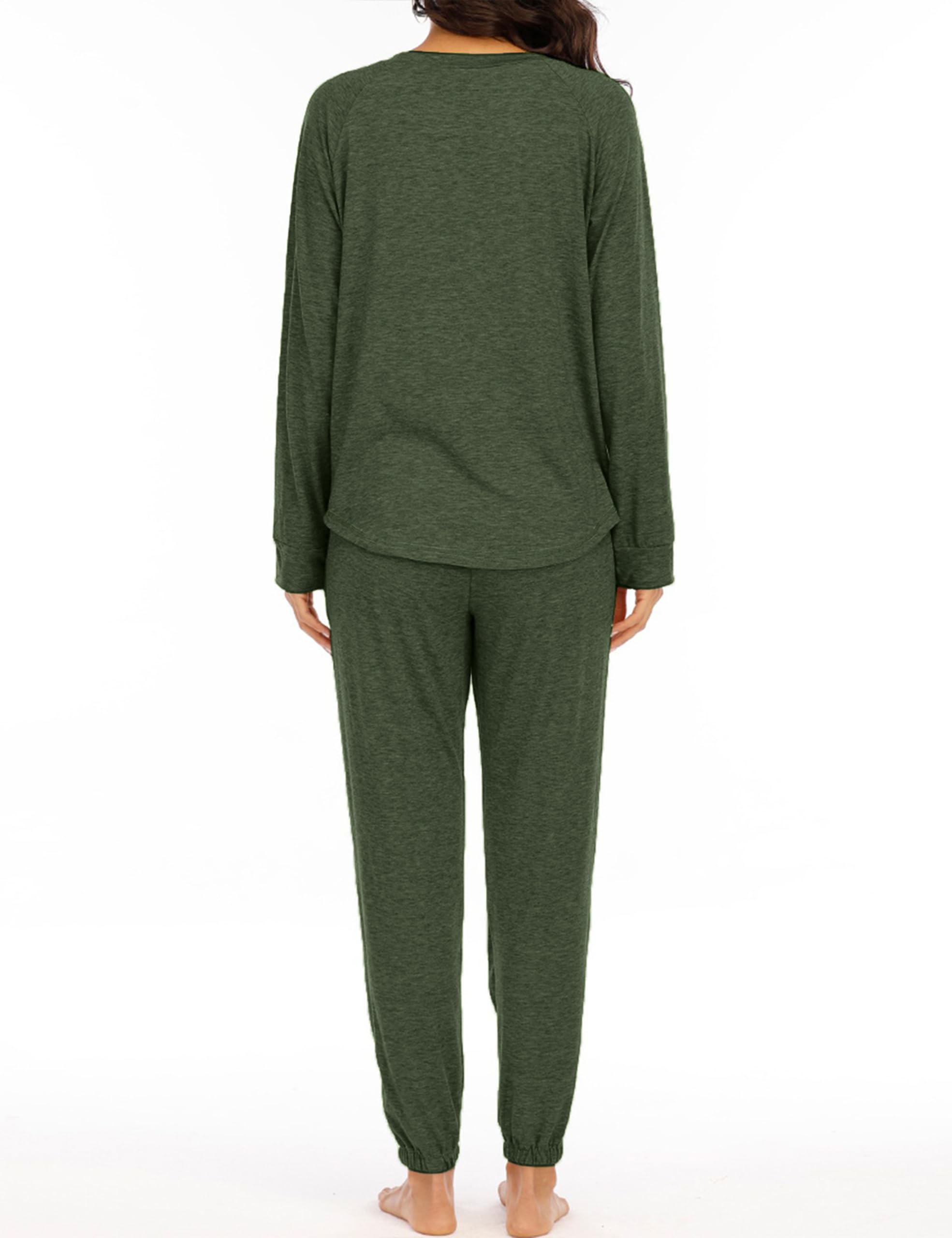 Cysincos Womens Sweatsuits 2 Piece Outfit Sweatpants Loungewear Jogger Pajama Set Long Sleeve Pullover Drawstring Pants