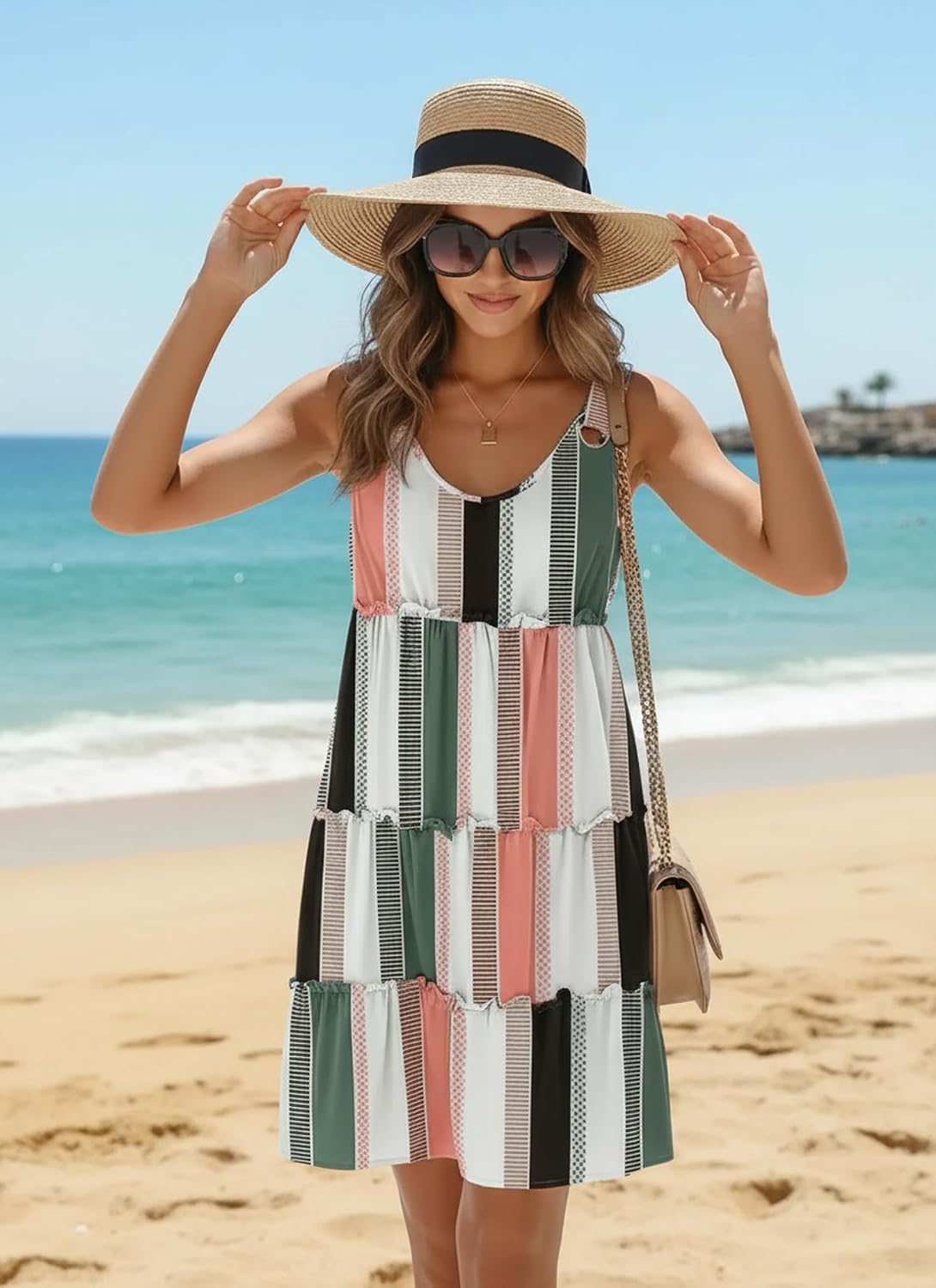 Sundresses for Women 2026 Vacation Swimsuit Cover Ups Floral Beach Dress image 3